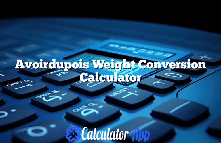 Avoirdupois Weight Conversion Calculator