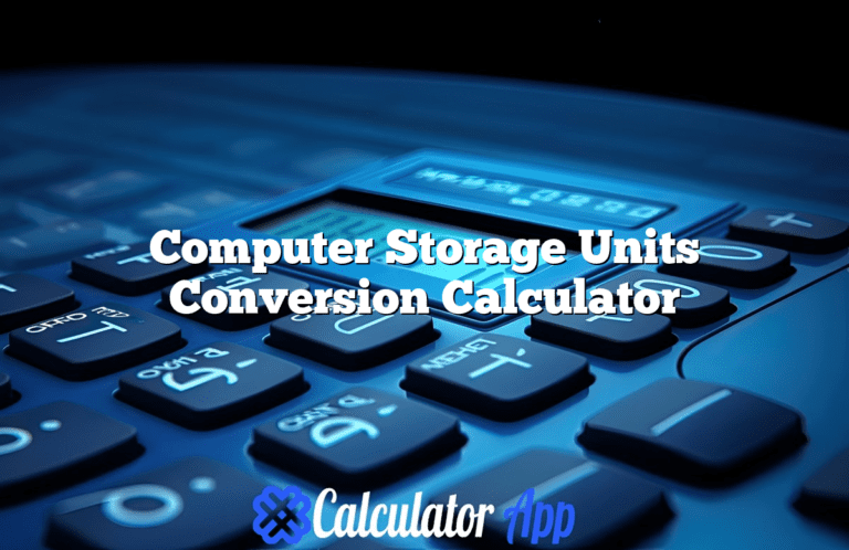 Computer Storage Units Conversion Calculator